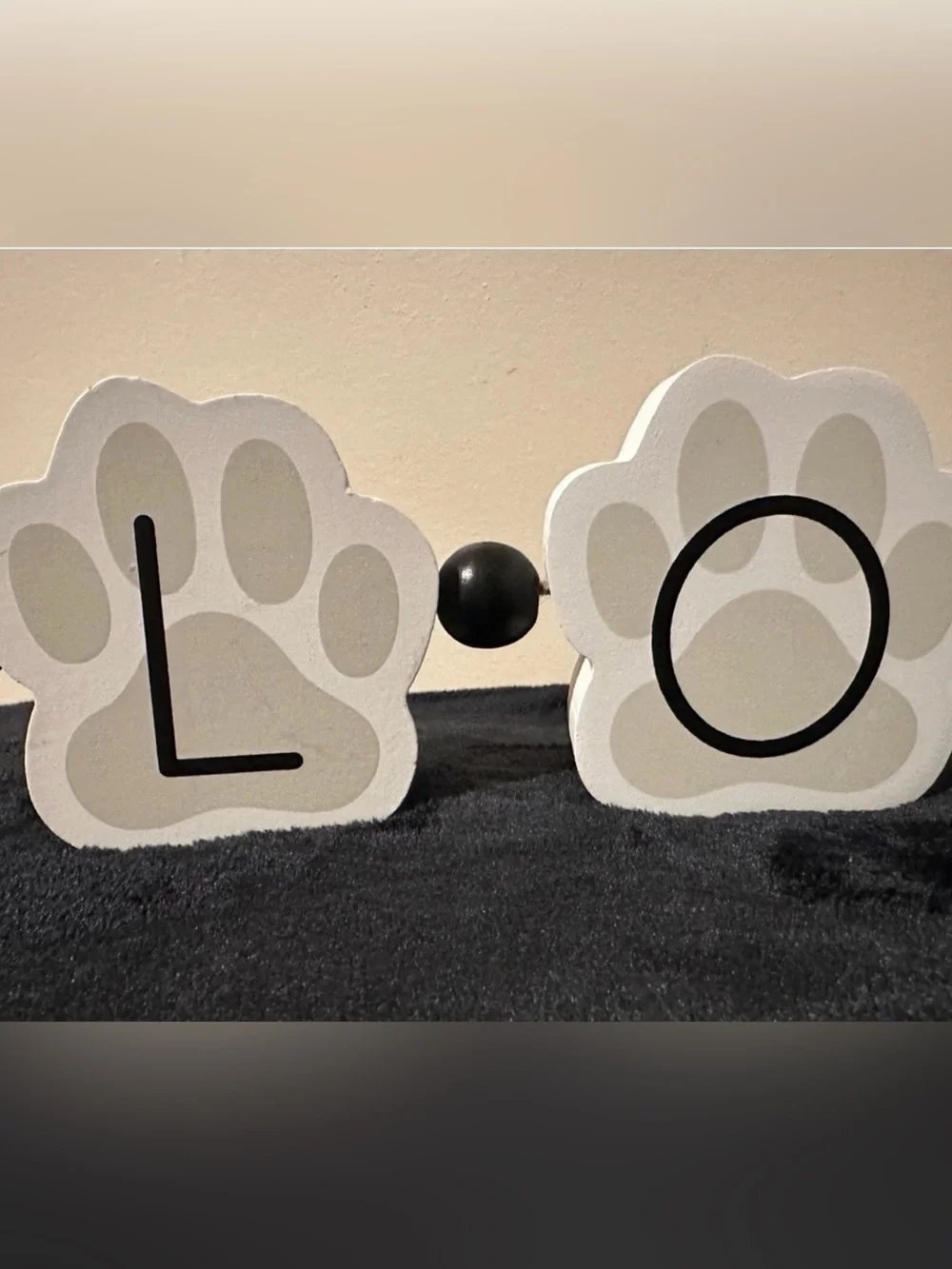 “Love” Pawprint Wooden Block & Bead Decor ~NEW!